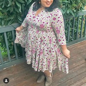 TORRID Floral Keyhole Flare Dress